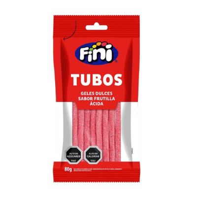 Confite Gomita Tubos Geles Sabor Frutilla Acida