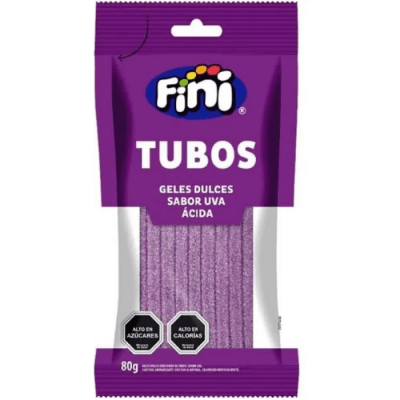 Confite Gomita Tubos Geles Sabor Uva Acida