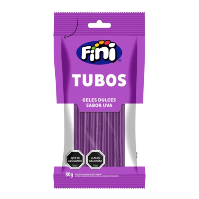 Confite Gomita Tubos Geles Sabor Uva Dulce