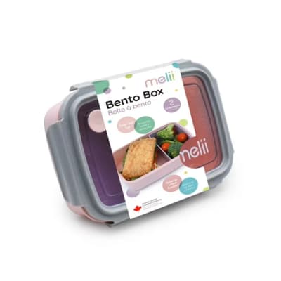Mini lonchera Bento Box con divisor rosa Melii1