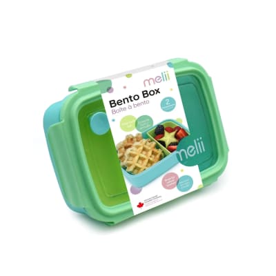 Mini lonchera Bento Box con divisor azul