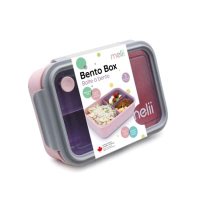 Lonchera Bento Box con divisor rosa