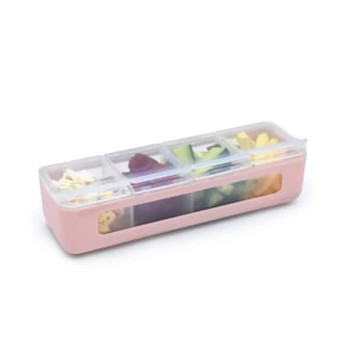 Contenedor de 4 compartimientos Rosado1