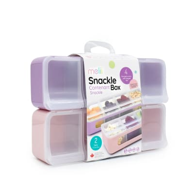 Pack de 2 contenedores de 4 compartimientos Rosado-Morado1