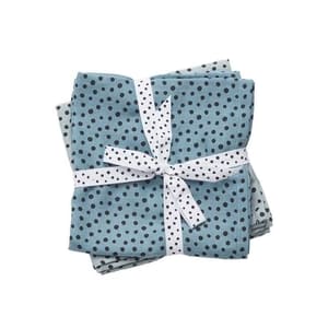 Set 2 mantas muselina medianas Happy Dots azul