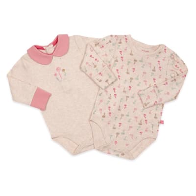 Pack 2 bodies manga larga Flores1