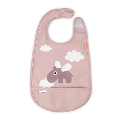 Babero con velcro Happy Clouds rosa1