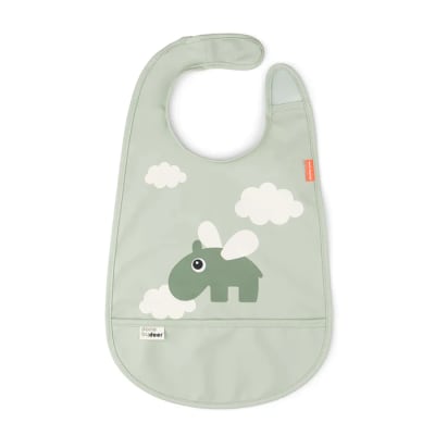 Babero con velcro Happy Clouds verde1