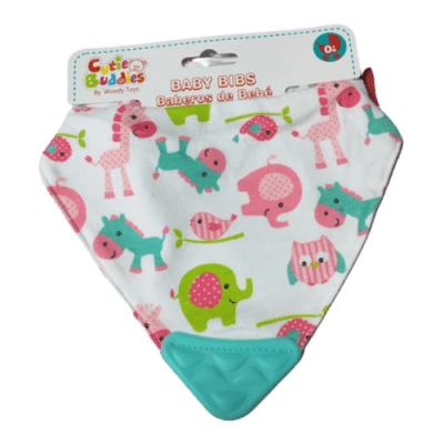 Babero con mordedor Animales1