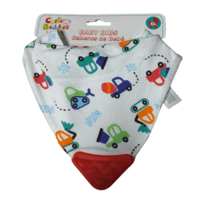 Babero con mordedor Autos1