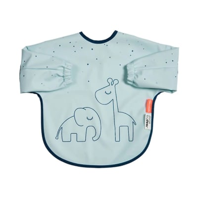 Babero con mangas Puntos azul1