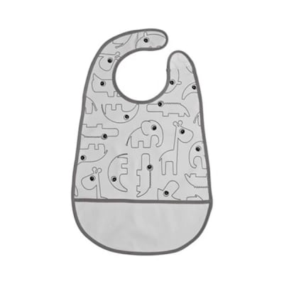 Babero impermeable Mis Amigos gris1