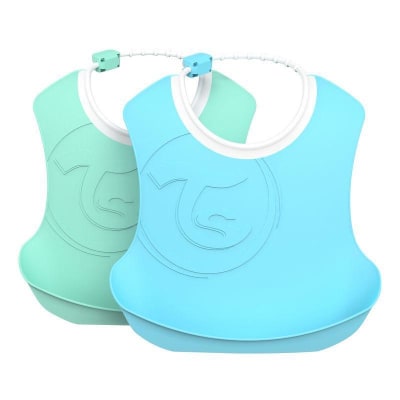 Set 2 baberos azul/verde