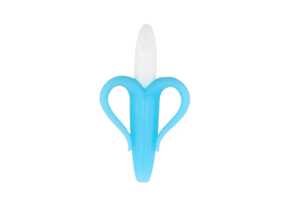 Cepillo de dientes y mordedor Banana celeste1