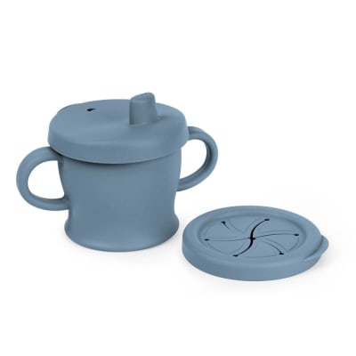 Vaso de silicona Sip-N-Snack azul1