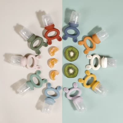 Mordedor de silicona para alimentos con bolsita