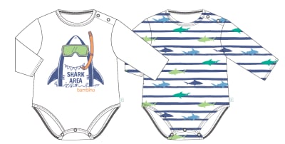 Pack 2 bodies manga larga Área de Tiburones1