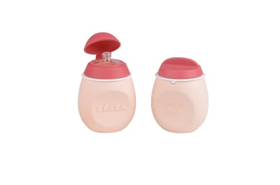 Cantimplora Babysqueez + envase para rellenar rosa