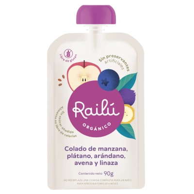 Colado de manzana, plátano, arándano, avena & linaza1