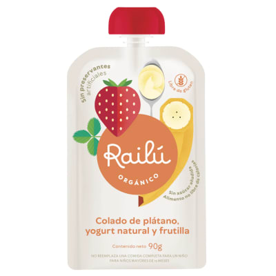 Colado de plátano, yogurt natural y frutilla1