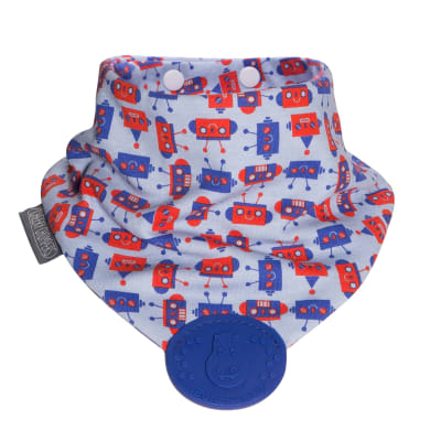 Babero con mordedor Racing Robots1