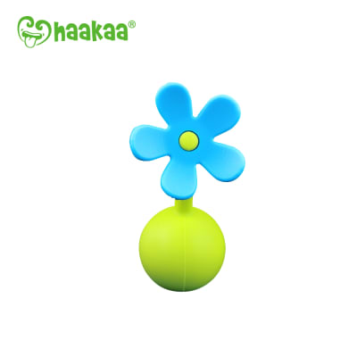 Flor tapón de silicona para recolector de leche materna azul1