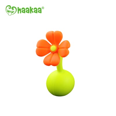Flor tapón de silicona para recolector de leche materna naranja