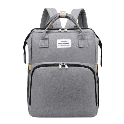 Mochila maternal extensible gris1
