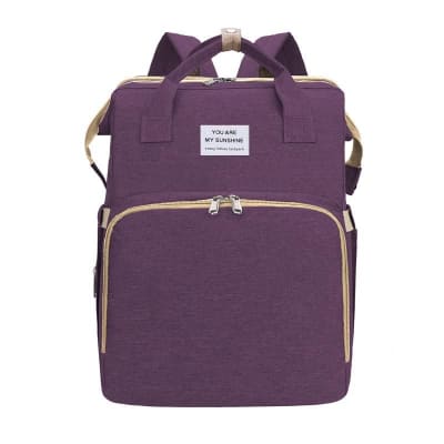 Mochila maternal extensible morada1