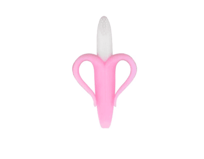 Cepillo de dientes y mordedor Banana rosa1