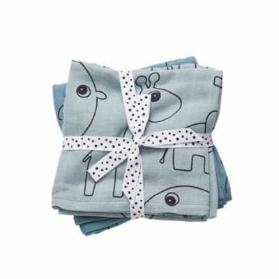 Set 2 mantas muselinas medianas Contour azul1