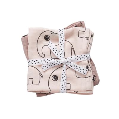 Set 2 mantas muselinas mediana Contour rosa