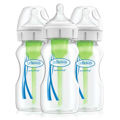 Pack 3 mamaderas Boca Ancha Options+ (270 mililitros)