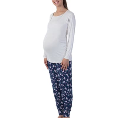 Pijama maternal azul1