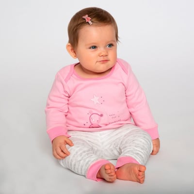Pijama 2 piezas cotton estampado rosado1