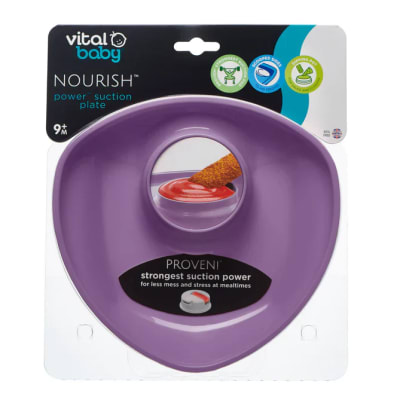 Plato con succión morado Vital Baby1