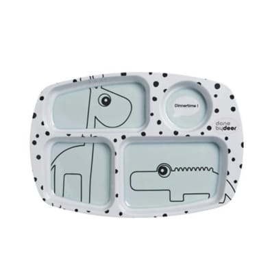 Plato con compartimientos azul1