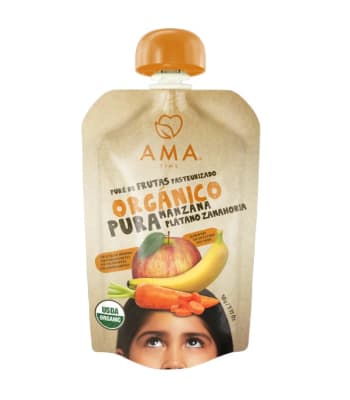 Puré Manzana, Plátano & Zanahoria orgánico1