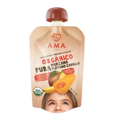 Puré Manzana, Plátano & Zapallo orgánico1