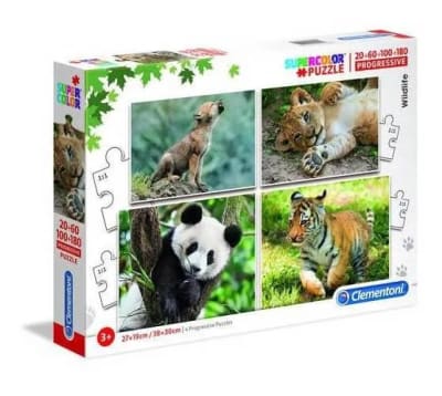 Puzzle 4 en 1 Animales de la Selva Clementoni