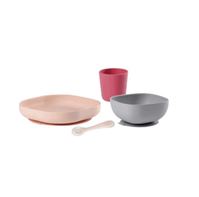 Set de aprendizaje de silicona rosa1