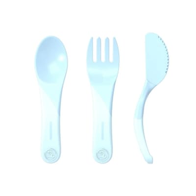 Set de cubiertos de aprendizaje celeste