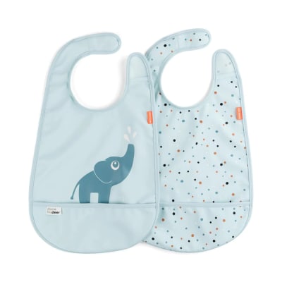 Set de 2 baberos Elphee azul1