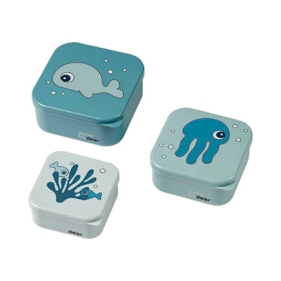 Set 3 cajas para snacks Sea Friends azul1