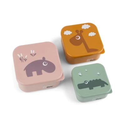 Set 3 cajas para snacks Deer Friends rosa1