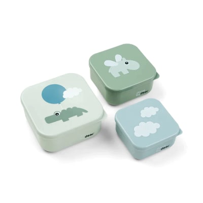Set 3 cajas para snacks Happy Clouds verde1