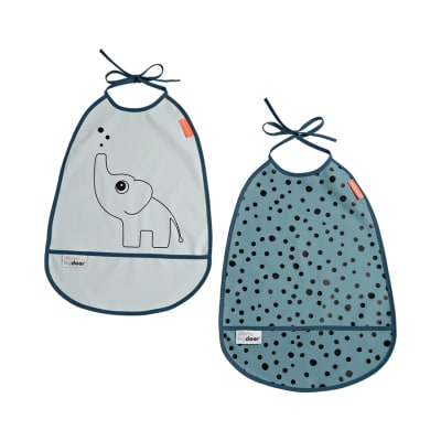 Set de 2 baberos Happy Dots azul1