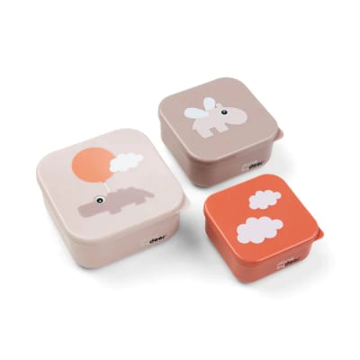 Set 3 cajas para snacks Happy Clouds rosa