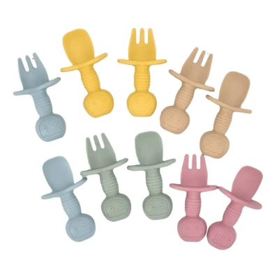 Set de cubiertos de aprendizaje silicona1