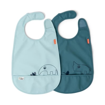 Set de 2 Baberos Deer Friends azul3